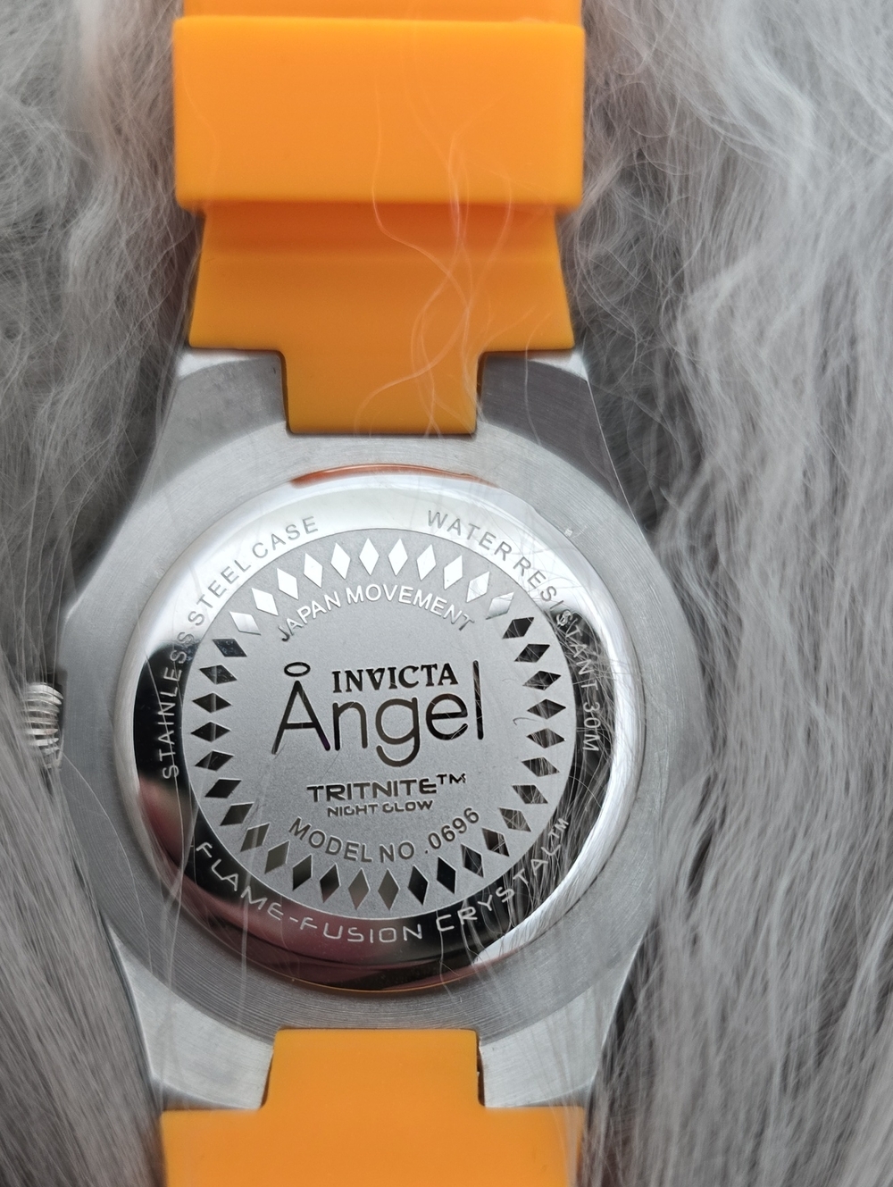 Invicta Ange 38 mm  Orange Siliconeand Silver Sport Watch - Picture 3 of 11